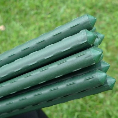 Plastic coated steel garden stakes